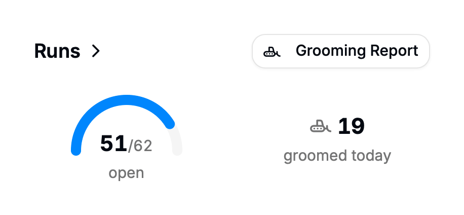 MtnManager snow report widget showing new snow, base depth, and open runs and lifts